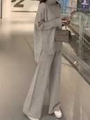 Oversized Turtleneck Sweater And Wide-Leg Trousers Set