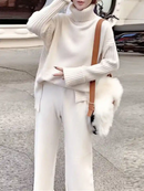 Oversized Turtleneck Sweater And Wide-Leg Trousers Set