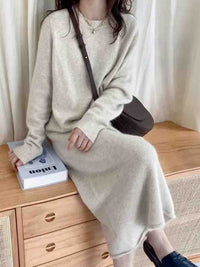 Straight Length Cashmere Maxi Dress