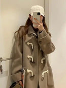 Horn Button Mid Length Wool Coat