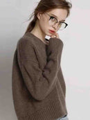 100% Cashmere Round Neck Cropped Sweater