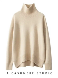 Cashmere Turtleneck Pullover Sweater