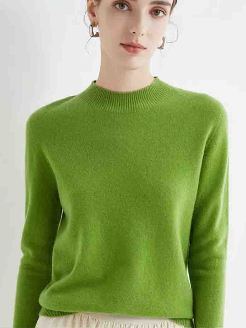 Basic Style Round Neck Wool Jumper