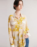 New Printed Mulberry Silk Loose-Fit Shirt