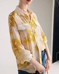 New Printed Mulberry Silk Loose-Fit Shirt