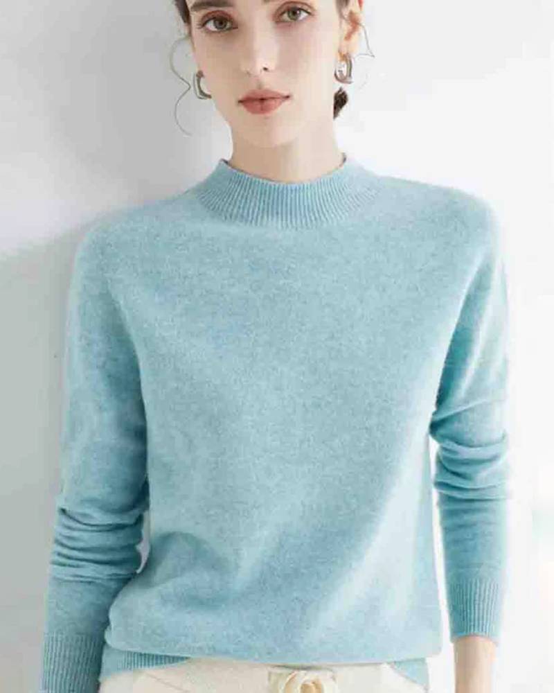Basic Style Round Neck Wool Jumper