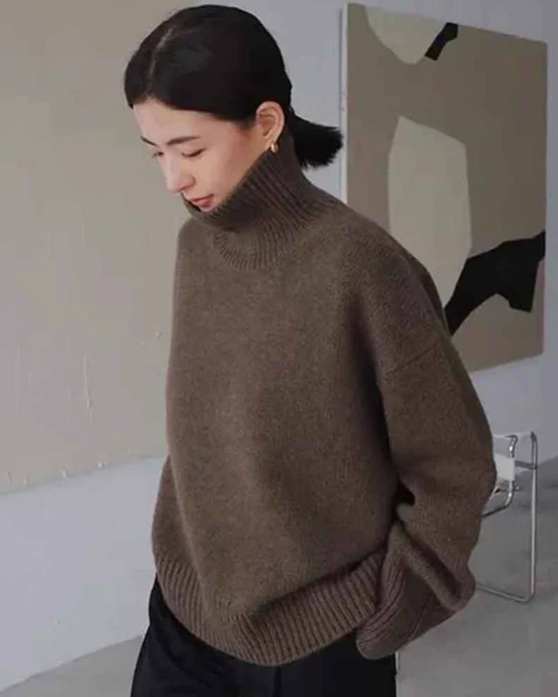 Wool Turtleneck Pullover Sweater