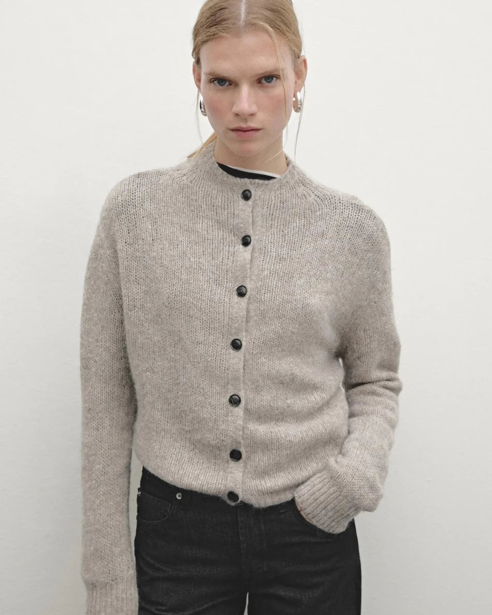 Casual And Simple Half-Turtleneck Cardigan Sweater