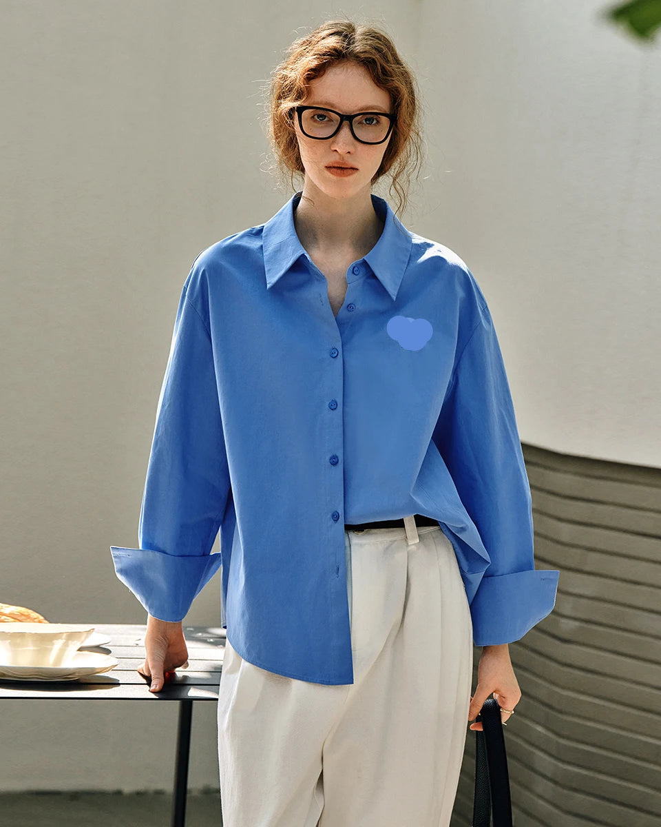 Casual And Versatile Pure Cotton Long-Sleeved Shirt