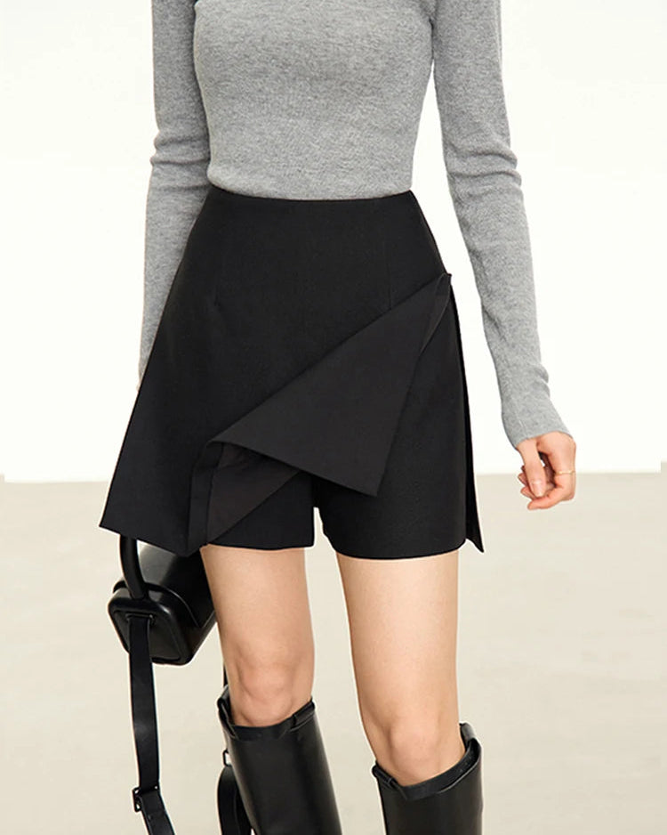 Casual High-Waisted Suit A-Line Skirt