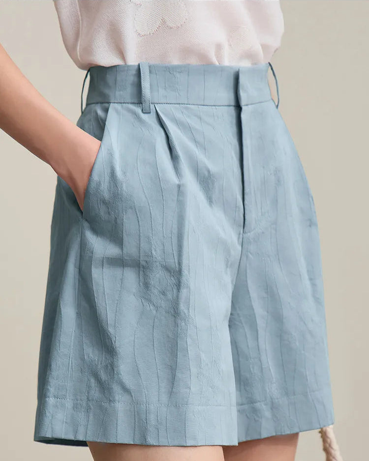 Casual Loose Jacquard Cotton Shorts