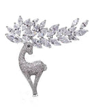 Christmas Deer Rhinestone Brooch Pin
