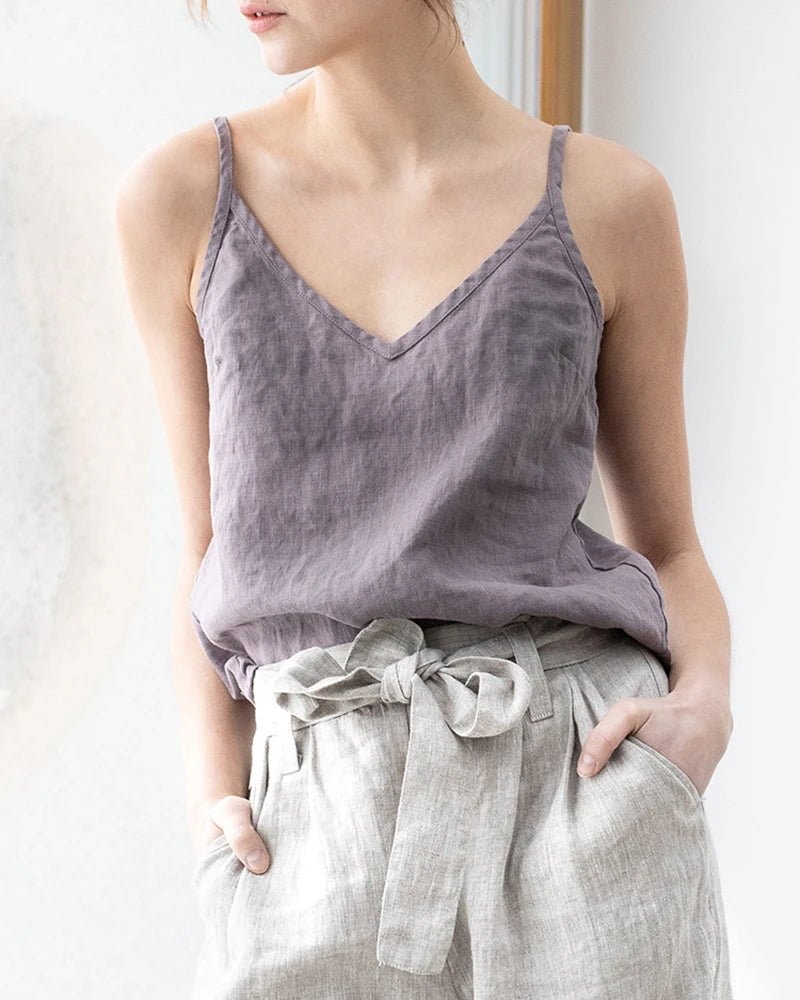 Cotton And Linen V-Neck Camisole