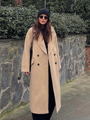 Oversized Double-Breasted Maxi Wool Coat