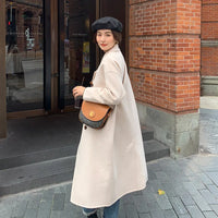 Double-Breasted 100% Wool Long Coat