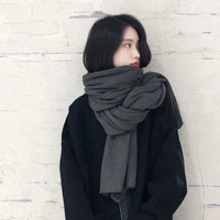 Pure Color Wool Knitted Scarf