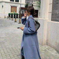 100% Wool Belted Long Warp Coat