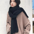 Pure Color Wool Knitted Scarf