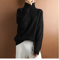 Pure Wool Solid Turtleneck Sweater