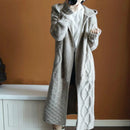 Wool Blend Hooded Thick Long Cardigan