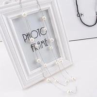 Double Layer Pearl Necklace SweaterChain