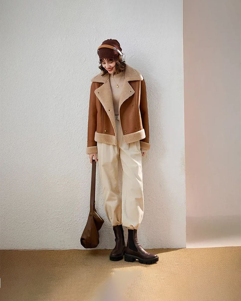 Fleece-lined Laps Casual Short Coat