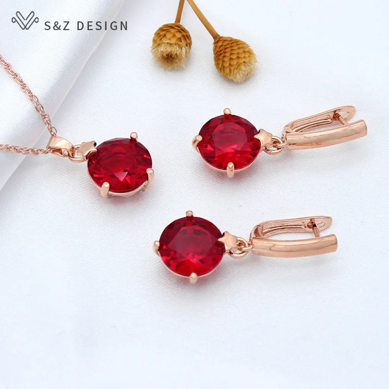 Zirconia Earrings and Necklace