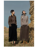 Cashmere & Wool Blend Knitted Long Skirt