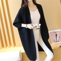 Bat Sleeve Knited Long Cardigan