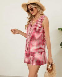 Women's Comfortable Plaid Two-Piece Set