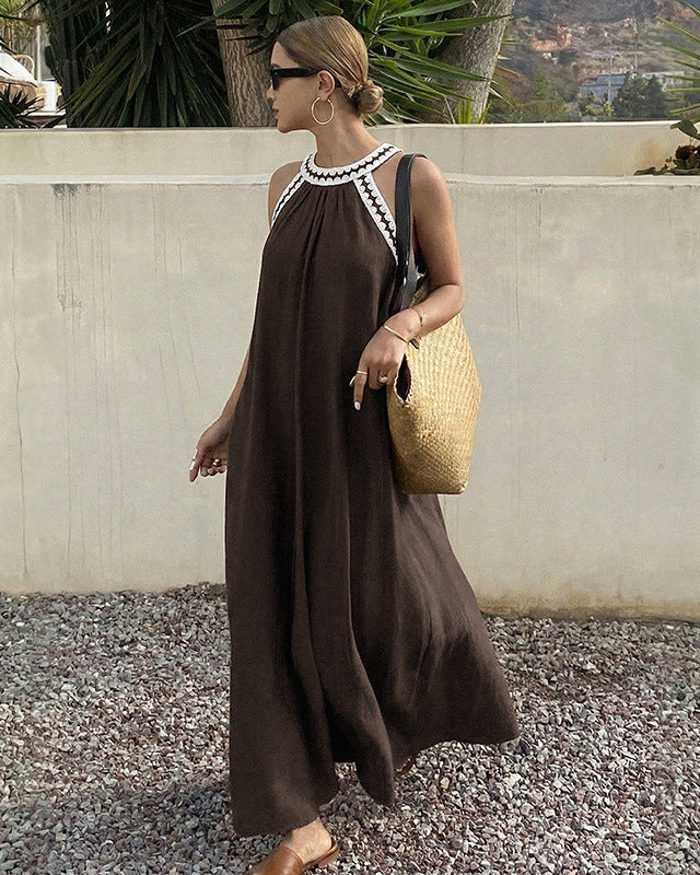 Sleeveless Loose-Fitting Vacation Dress