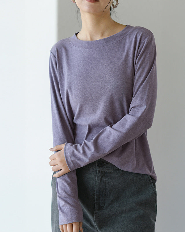 Casual Long-Sleeved Round Neck Base Layer