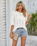 Crew Neck Openwork Sun Protection Knitwear