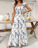 Botanical Print Tiered Maxi Dress | Effortless Summer Elegance
