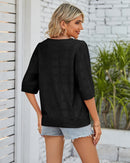 Crew Neck Openwork Sun Protection Knitwear