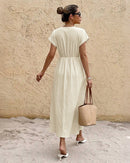 V-Neck High-Waisted Elegant Dress