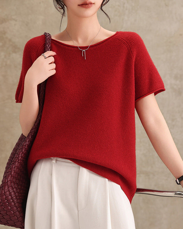 Crew Neck Versatile Casual Knit Sweater