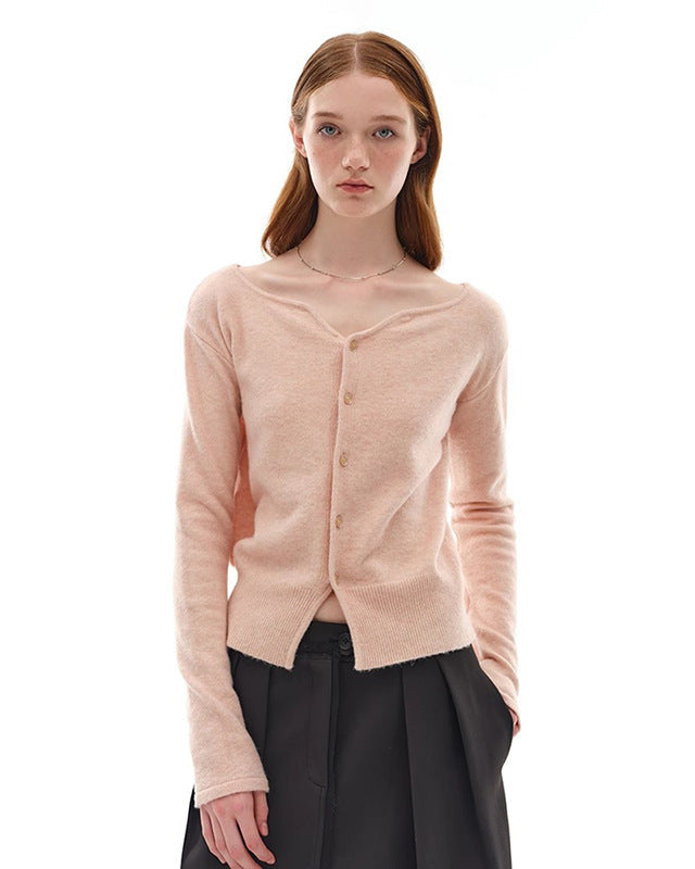 Skin-Friendly Soft Small V-Neck Knitted Cardigan