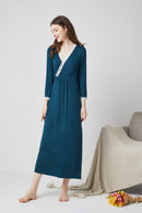 V-Neck Long Sleeve Nightgown Dress