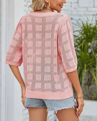 Crew Neck Openwork Sun Protection Knitwear