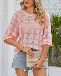 Openwork Grid Knit Top | Effortless Summer Elegance
