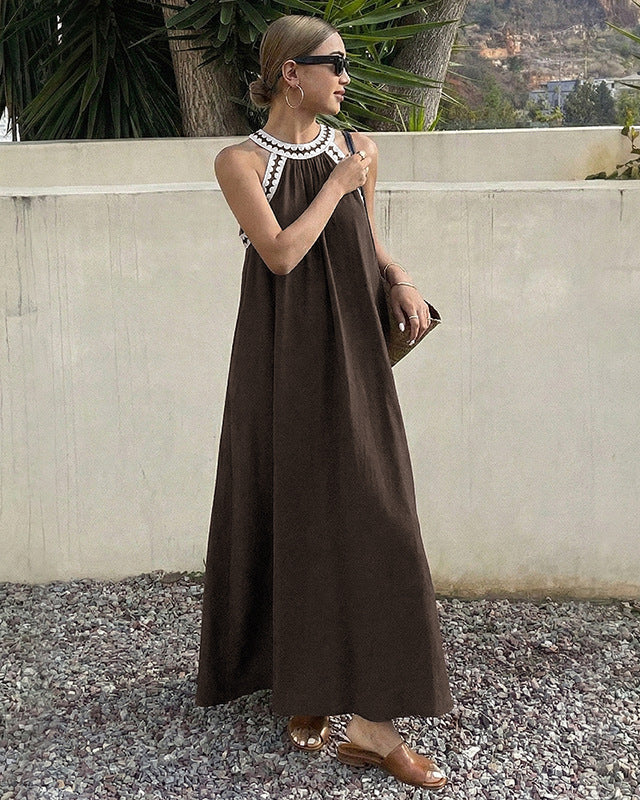 Sleeveless Loose-Fitting Vacation Dress