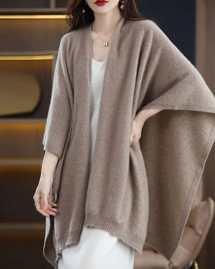 Plus-Size Wool Casual Cardigan Shawl