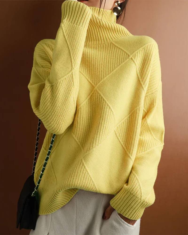 Pure Wool Solid Turtleneck Sweater