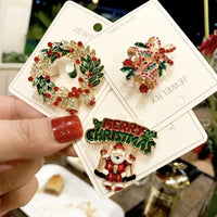 Christmas Rhinestone Brooches