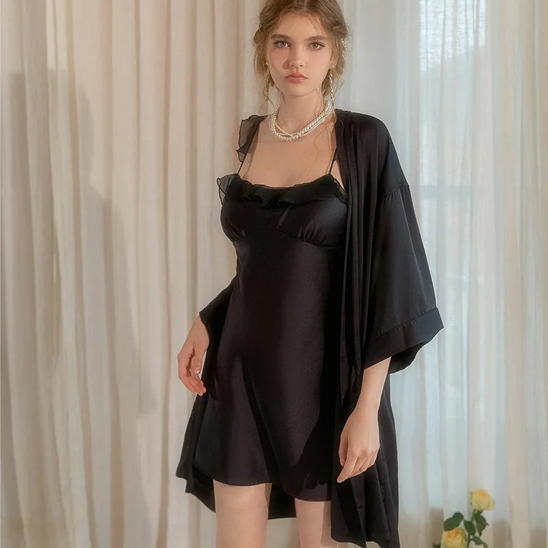 Satin Night Dress & Robe Set