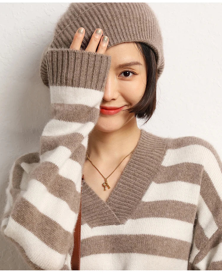 Pure Cashmere Knitted Beret