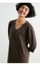 100% Cashmere Half Sleeve Sweater Dress