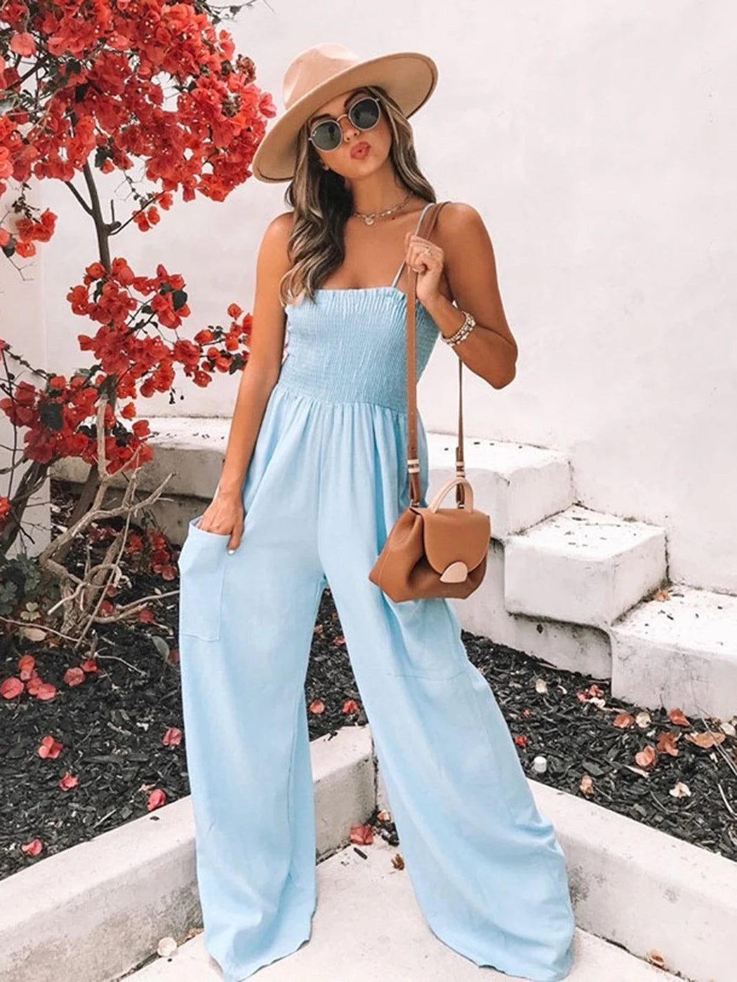 Wide-leg Loose Boho Jumpsuit