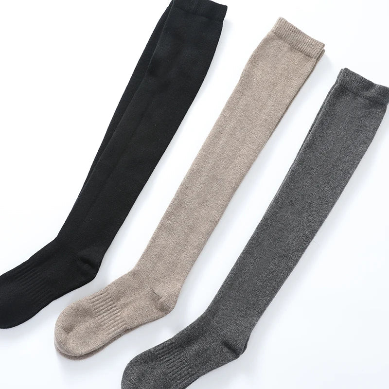 Pure Cashmere Knitted Long Socks